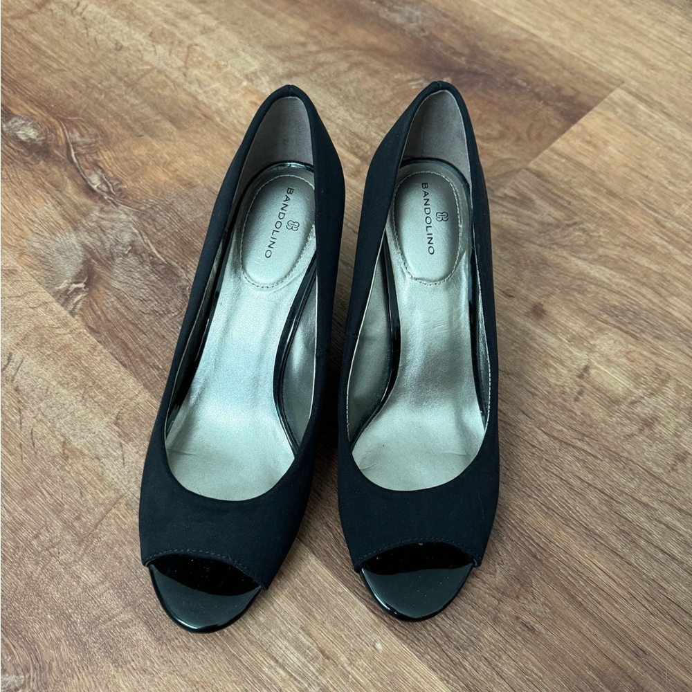Elegant Black Peep-Toe Heels